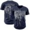 Custom Navy Gray 3D Pattern Design Dripping Splatter Art Authentic Baseball Jersey
