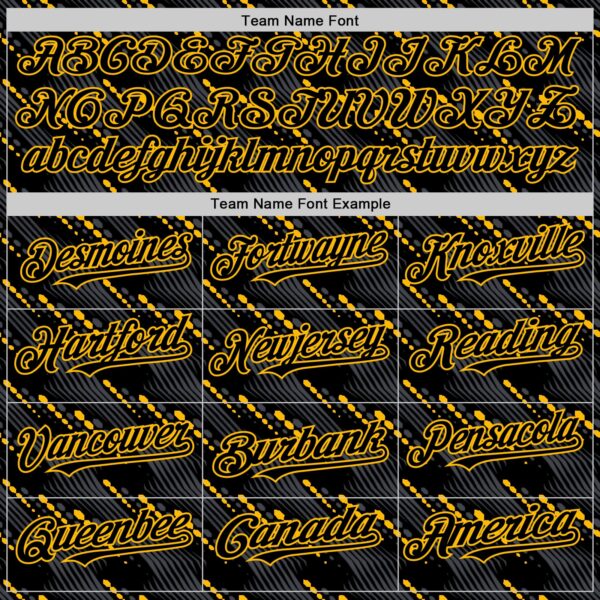 Custom Black Gold 3D Pattern Design Slant Lines Authentic Baseball Jersey