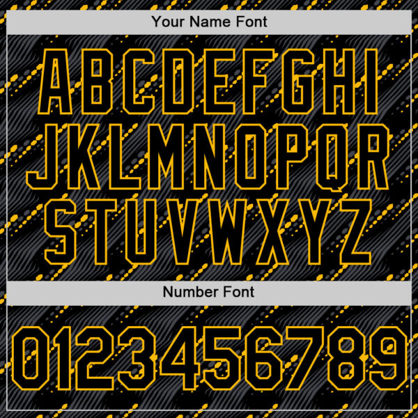 Custom Black Gold 3D Pattern Design Slant Lines Authentic Baseball Jersey