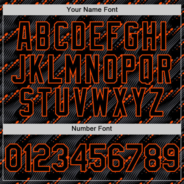 Custom Black Orange 3D Pattern Design Slant Lines Authentic Baseball Jersey