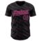Custom Black Pink 3D Pattern Design Slant Lines Authentic Baseball Jersey