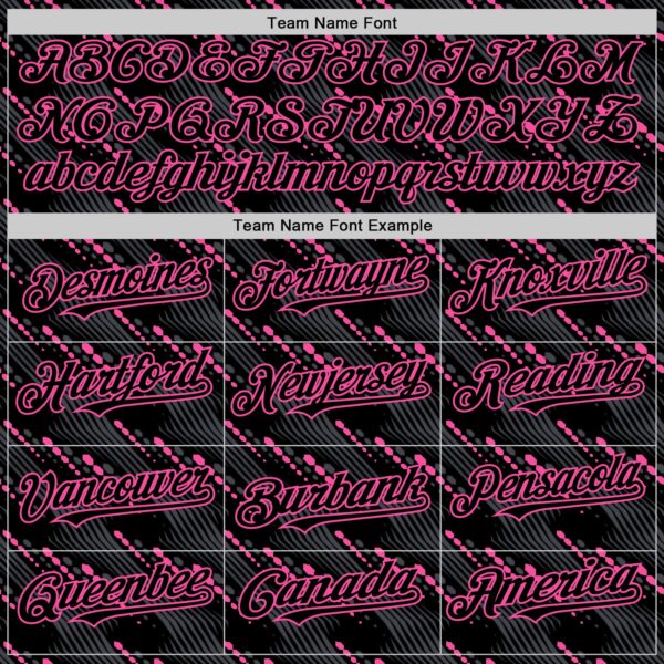Custom Black Pink 3D Pattern Design Slant Lines Authentic Baseball Jersey