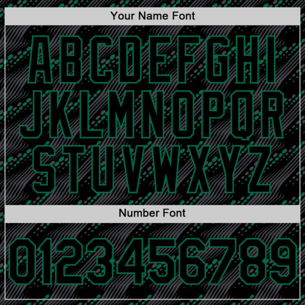 Custom Black Kelly Green 3D Pattern Design Slant Lines Authentic Baseball Jersey