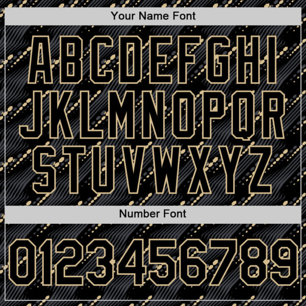 Custom Black Vegas Gold 3D Pattern Design Slant Lines Authentic Baseball Jersey
