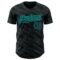 Custom Black Aqua 3D Pattern Design Slant Lines Authentic Baseball Jersey