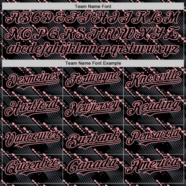 Custom Black Medium Pink 3D Pattern Design Slant Lines Authentic Baseball Jersey