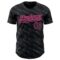 Custom Black Pink 3D Pattern Design Slant Lines Authentic Baseball Jersey