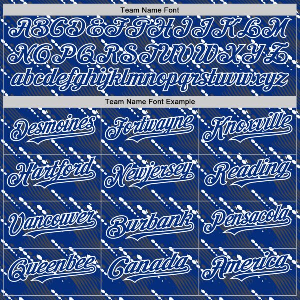 Custom Royal White 3D Pattern Design Slant Lines Authentic Baseball Jersey