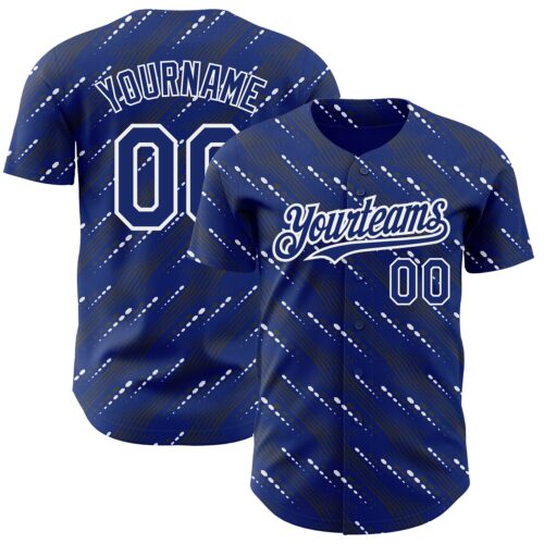 3DPattern2185_18fb8f60-e938-4f0a-8e80-eca769e10438 Custom Royal White 3D Pattern Design Slant Lines Authentic Baseball Jersey