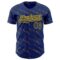 Custom Royal Yellow 3D Pattern Design Slant Lines Authentic Baseball Jersey