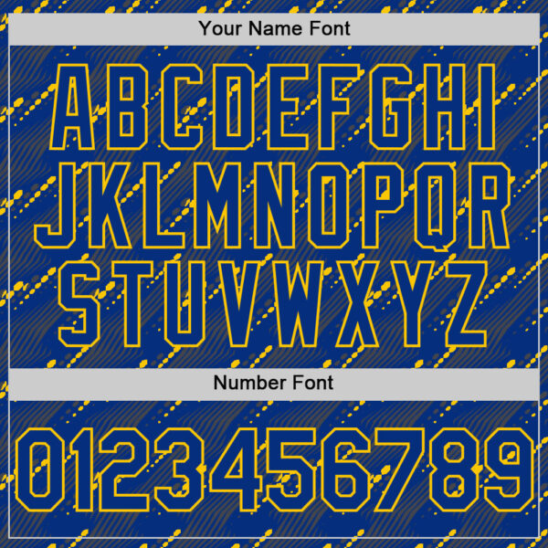 Custom Royal Yellow 3D Pattern Design Slant Lines Authentic Baseball Jersey