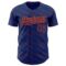 Custom Royal Orange 3D Pattern Design Slant Lines Authentic Baseball Jersey