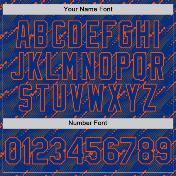 Custom Royal Orange 3D Pattern Design Slant Lines Authentic Baseball Jersey