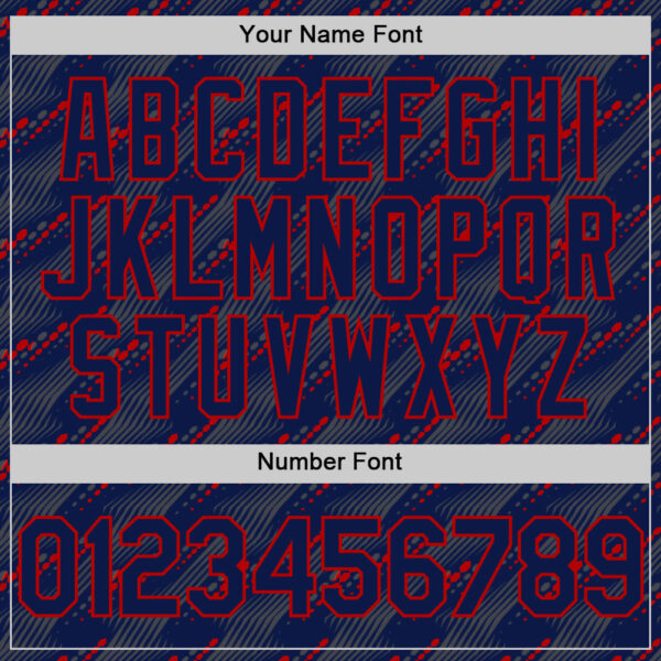 Custom Navy Red 3D Pattern Design Slant Lines Authentic Baseball Jersey