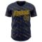 Custom Navy Red 3D Pattern Design Slant Lines Authentic Baseball Jersey