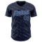 Custom Navy Light Blue 3D Pattern Design Slant Lines Authentic Baseball Jersey