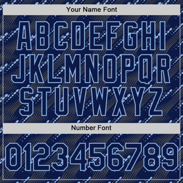 Custom Navy Light Blue 3D Pattern Design Slant Lines Authentic Baseball Jersey
