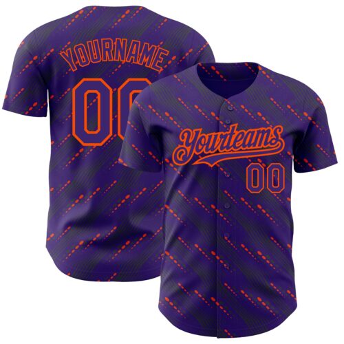 3DPattern2196_5b85ff53-cace-485a-a5b9-f53efdbdc85f Custom Purple Orange 3D Pattern Design Slant Lines Authentic Baseball Jersey