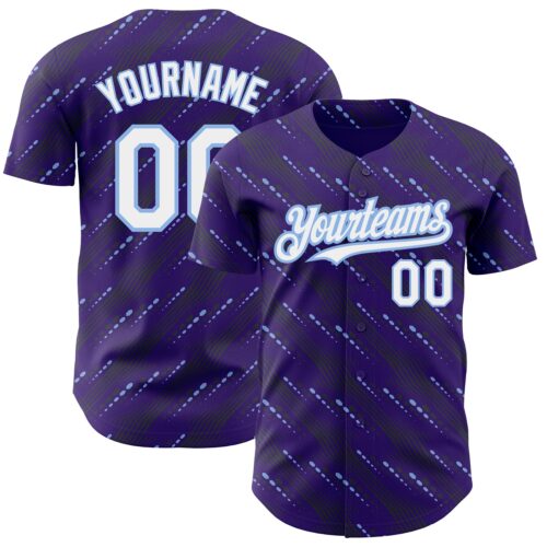 3DPattern2198_4d82e25f-9364-42a4-aaaa-ff055479adc9 Custom Purple White-Light Blue 3D Pattern Design Slant Lines Authentic Baseball Jersey
