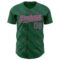 Custom Kelly Green-Pink 3D Pattern Design Slant Lines Authentic Baseball Jersey