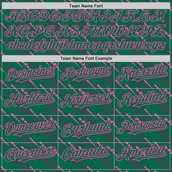 Custom Kelly Green-Pink 3D Pattern Design Slant Lines Authentic Baseball Jersey
