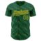 Custom Kelly Green-Gold 3D Pattern Design Slant Lines Authentic Baseball Jersey