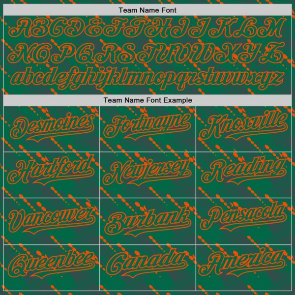 Custom Kelly Green-Orange 3D Pattern Design Slant Lines Authentic Baseball Jersey