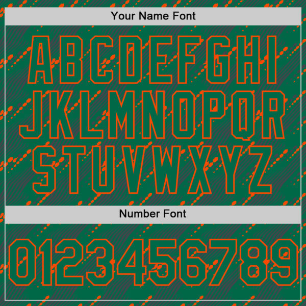 Custom Kelly Green-Orange 3D Pattern Design Slant Lines Authentic Baseball Jersey