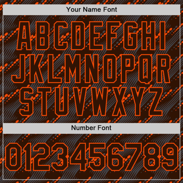 Custom Brown Orange 3D Pattern Design Slant Lines Authentic Baseball Jersey