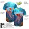 Custom Sky Blue White 3D Pattern Design Jellyfish Floating In The Ocean Authentic Baseball Jersey