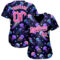Custom Navy Pink-White 3D Pattern Design Colorful Cartoon Jellyfish Authentic Baseball Jersey