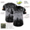 Custom Black Gray 3D Pattern Design Abstract Splatter Grunge Art Authentic Baseball Jersey
