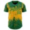 Custom Kelly Green Gold 3D Pattern Design Abstract Splatter Grunge Art Authentic Baseball Jersey