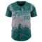 Custom Teal Gray 3D Pattern Design Abstract Splatter Grunge Art Authentic Baseball Jersey