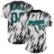 Custom White Black-Teal 3D Pattern Design Abstract Sharp Shape Authentic Baseball Jersey