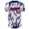 Custom White Royal-Red 3D Pattern Design Abstract Sharp Shape Authentic Baseball Jersey