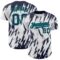 Custom White Navy-Teal 3D Pattern Design Abstract Sharp Shape Authentic Baseball Jersey