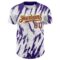 Custom White Purple-Gold 3D Pattern Design Abstract Sharp Shape Authentic Baseball Jersey