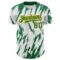 Custom White Kelly Green-Gold 3D Pattern Design Abstract Sharp Shape Authentic Baseball Jersey