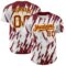 Custom White Crimson-Gold 3D Pattern Design Abstract Sharp Shape Authentic Baseball Jersey