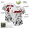Custom White Red-Black 3D Pattern Design Abstract Splash Authentic Baseball Jersey