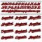 Custom White Red-Black 3D Pattern Design Abstract Splash Authentic Baseball Jersey