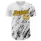 Custom White Gold-Black 3D Pattern Design Abstract Splash Authentic Baseball Jersey
