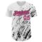 Custom White Pink-Black 3D Pattern Design Abstract Splash Authentic Baseball Jersey
