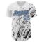 Custom White Light Blue-Black 3D Pattern Design Abstract Splash Authentic Baseball Jersey