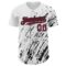 Custom White Crimson-Black 3D Pattern Design Abstract Splash Authentic Baseball Jersey