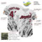 Custom White Crimson-Black 3D Pattern Design Abstract Splash Authentic Baseball Jersey