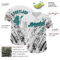 Custom White Teal-Black 3D Pattern Design Abstract Splash Authentic Baseball Jersey