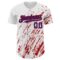 Custom White Royal-Red 3D Pattern Design Abstract Splash Authentic Baseball Jersey