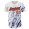 Custom White Orange-Royal 3D Pattern Design Abstract Splash Authentic Baseball Jersey